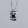 Wholesale Necklace S925 Sterling Silver Geometric Owl Crystal Pendant Bead Chain Electroplating Hipster Retro Distressed