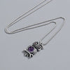 Wholesale Necklace S925 Sterling Silver Geometric Owl Crystal Pendant Bead Chain Electroplating Hipster Retro Distressed