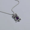 Wholesale Necklace S925 Sterling Silver Geometric Owl Crystal Pendant Bead Chain Electroplating Hipster Retro Distressed
