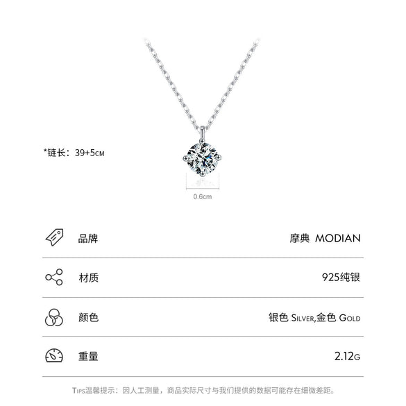 Wholesale Necklace S925 Sterling Silver Geometric Single Diamond High Sense Women's Cross Chain