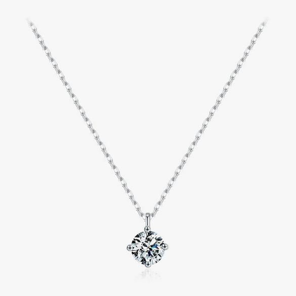 Wholesale Necklace S925 Sterling Silver Geometric Single Diamond High Sense Women's Cross Chain