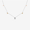 Wholesale Necklace S925 Sterling Silver Geometric Style Electroplated With Platinum And 18K Gold
