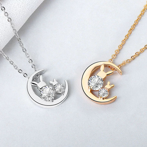 Wholesale Necklace S925 Sterling Silver Jade Rabbit Electroplating Mori Artistic For Women