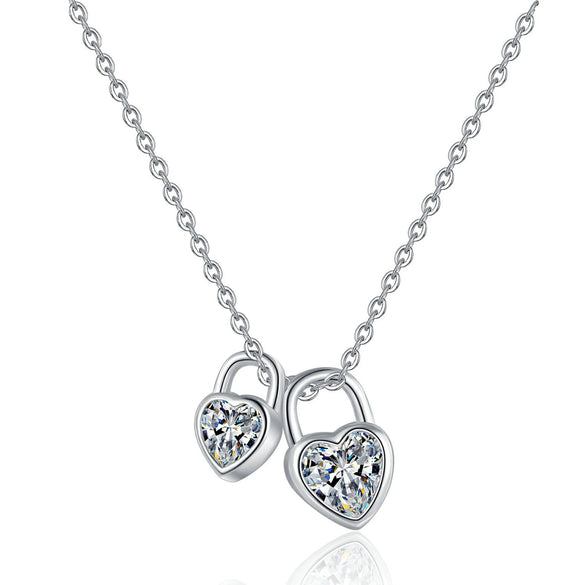 Wholesale Necklace S925 Sterling Silver Love Lock Heart Shape Design Fashion Personality Light Luxury