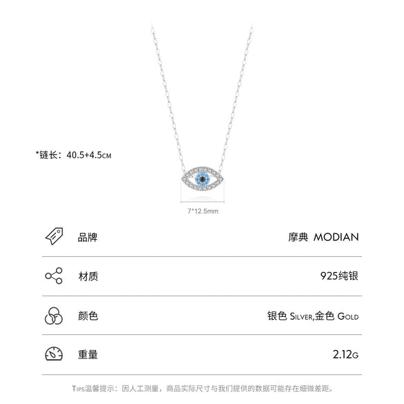 Wholesale Necklace S925 Sterling Silver Micro Inlaid Devil's Eye Cross Chain For Women Niche Retro Style