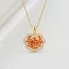 Wholesale Necklace S925 Sterling Silver Natural Red Agate Peace Lock Geometric Electroplated For Women