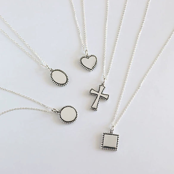 Wholesale Necklace S925 Sterling Silver Retro Geometric Style Women
