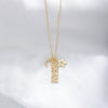Wholesale Necklace 925 Silver English Letter Diamond Moon Star Pendant For Women