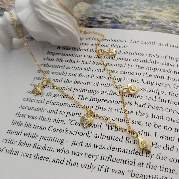 Wholesale Necklace 925 Silver Star Diamond Design Cross Chain