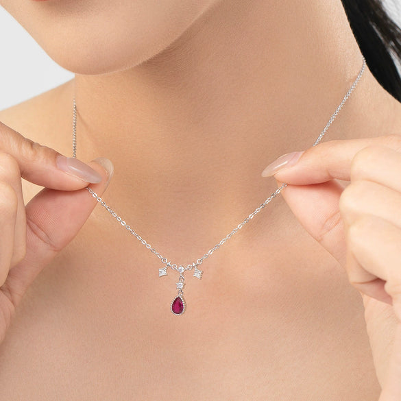 Wholesale Necklace Silver 925 Sterling Inlaid Zircon Geometric Niche Design Tassel Clavicle Chain For Women