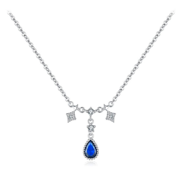 Wholesale Necklace Silver 925 Sterling Inlaid Zircon Geometric Niche Design Tassel Clavicle Chain For Women