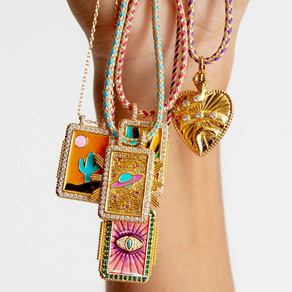 Wholesale Necklace Snake Pendant Copper Chain Titanium Steel Inlaid Zircon Retro Animals Geometric Electroplating
