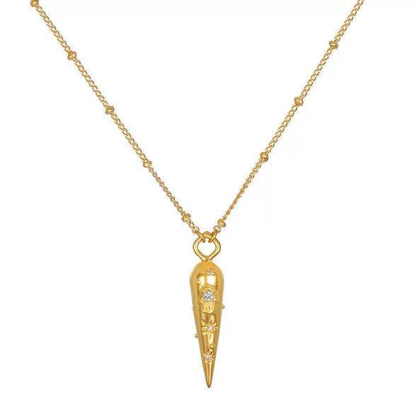 Wholesale Necklace Snake Pendant Copper Chain Titanium Steel Inlaid Zircon Retro Animals Geometric Electroplating