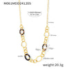 Wholesale Necklace Stainless Steel Acrylic Circle Leopard Print Woolen Electroplated 316L Stainless Steel Unisex