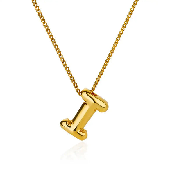 Wholesale Necklace Stainless Steel Alloy Letter Balloon 3D Initial Gold Plated Electroplated Unisex