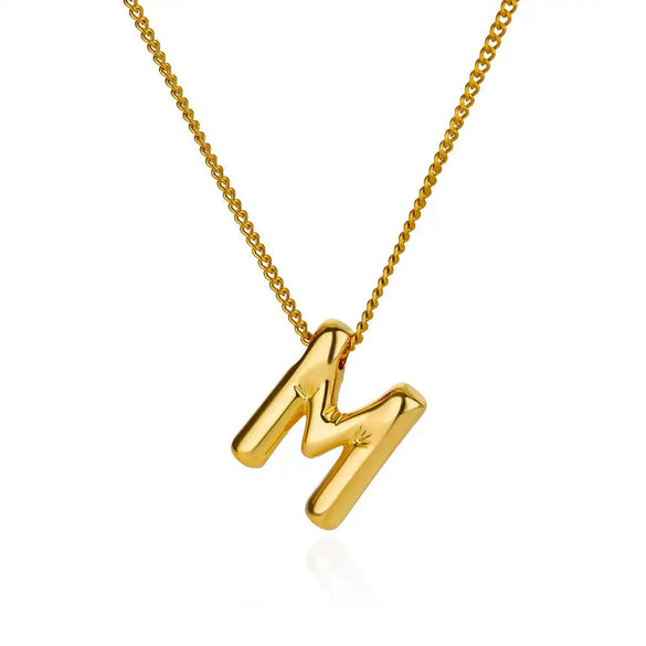 Wholesale Necklace Stainless Steel Alloy Letter Balloon 3D Initial Gold Plated Electroplated Unisex