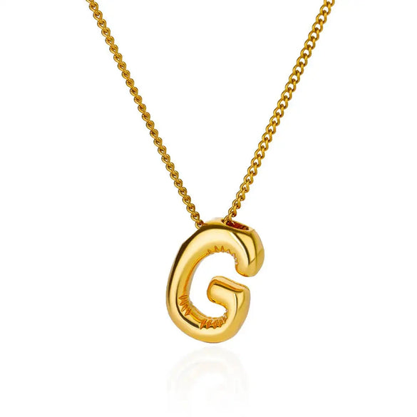 Wholesale Necklace Stainless Steel Alloy Letter Balloon 3D Initial Gold Plated Electroplated Unisex