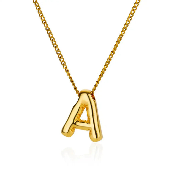 Wholesale Necklace Stainless Steel Alloy Letter Balloon 3D Initial Gold Plated Electroplated Unisex