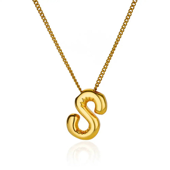 Wholesale Necklace Stainless Steel Alloy Letter Balloon 3D Initial Gold Plated Electroplated Unisex