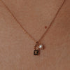 Wholesale Necklace Stainless Steel And Titanium Steel With 26 Letters Pearl Lock Pendant And 12 Constellations Handmade Ochain Plated With 18K Gold For Women