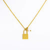 Wholesale Necklace Stainless Steel And Titanium Steel With 26 Letters Pearl Lock Pendant And 12 Constellations Handmade Ochain Plated With 18K Gold For Women