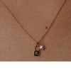 Wholesale Necklace Stainless Steel And Titanium Steel With 26 Letters Pearl Lock Pendant And 12 Constellations Handmade Ochain Plated With 18K Gold For Women