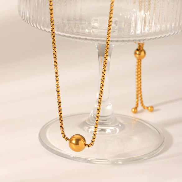 Wholesale Necklace Stainless Steel Box Chain Geometric Pattern Electroplating For Women