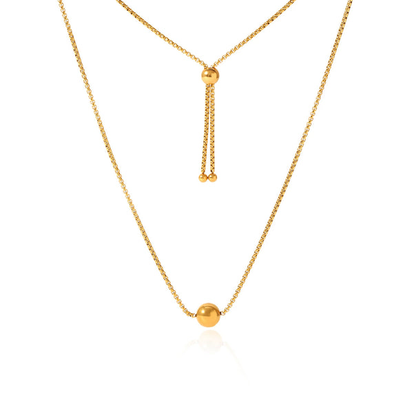 Wholesale Necklace Stainless Steel Box Chain Geometric Pattern Electroplating For Women