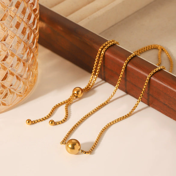 Wholesale Necklace Stainless Steel Box Chain Geometric Pattern Electroplating For Women