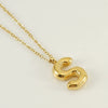 Wholesale Necklace Stainless Steel Chubby Bubble Letter Design Polished Unisex Cross Chain