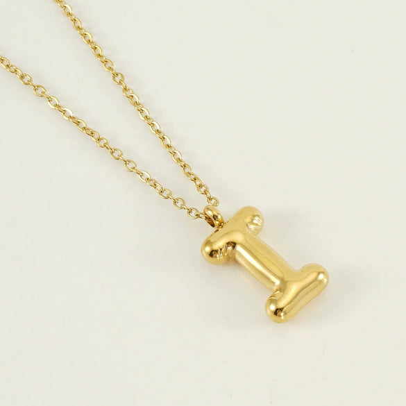 Wholesale Necklace Stainless Steel Chubby Bubble Letter Design Polished Unisex Cross Chain