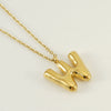 Wholesale Necklace Stainless Steel Chubby Bubble Letter Design Polished Unisex Cross Chain