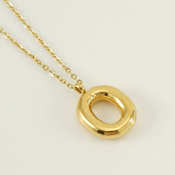 Wholesale Necklace Stainless Steel Chubby Bubble Letter Design Polished Unisex Cross Chain
