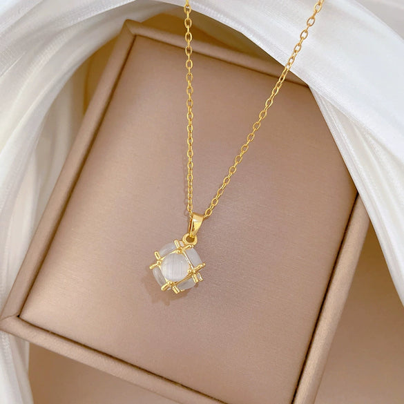 Wholesale Necklace Stainless Steel Copper Cat's Eye Ball Animal Zodiac Cartoon Style Unisex