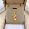 Wholesale Necklace Stainless Steel Copper Geometric Cartoon Pink Stars And Moon Full Diamond Light Luxury Elegant Gorgeous Unisex Allmatch Clavicle Chain