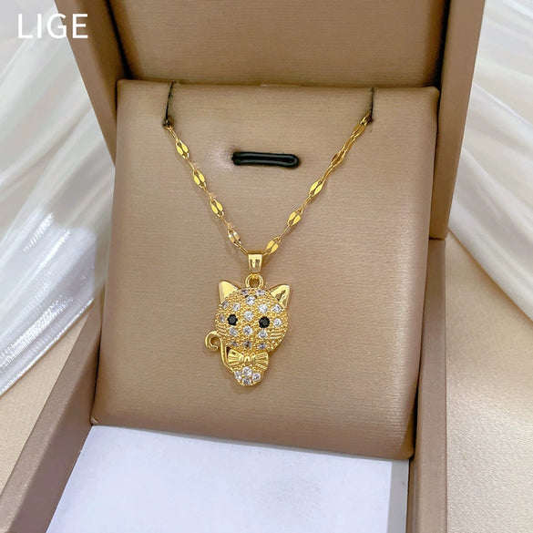 Wholesale Necklace Stainless Steel Copper Geometric Light Luxury Style