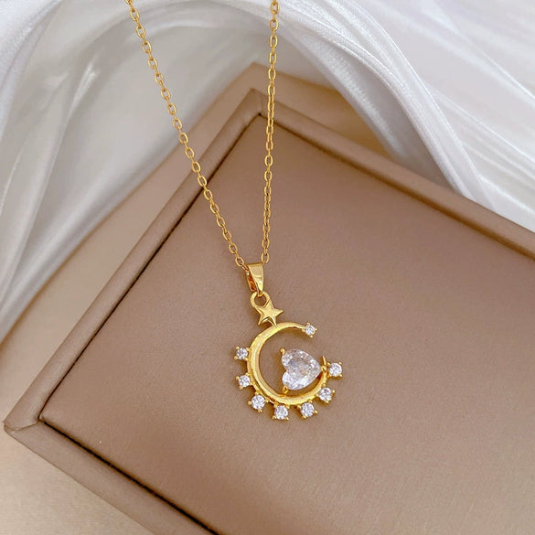 Wholesale Necklace Stainless Steel Copper Geometric Luxury Women's Allmatch Clavicle Chain