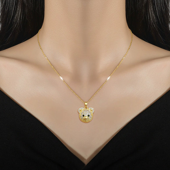 Wholesale Necklace Stainless Steel Copper Geometric Style Light Luxury Elegant Gorgeous Cute Bear Unisex