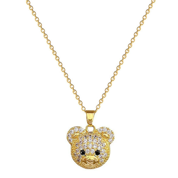 Wholesale Necklace Stainless Steel Copper Geometric Style Light Luxury Elegant Gorgeous Cute Bear Unisex