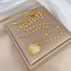 Wholesale Necklace Stainless Steel Copper Heart Geometric Style
