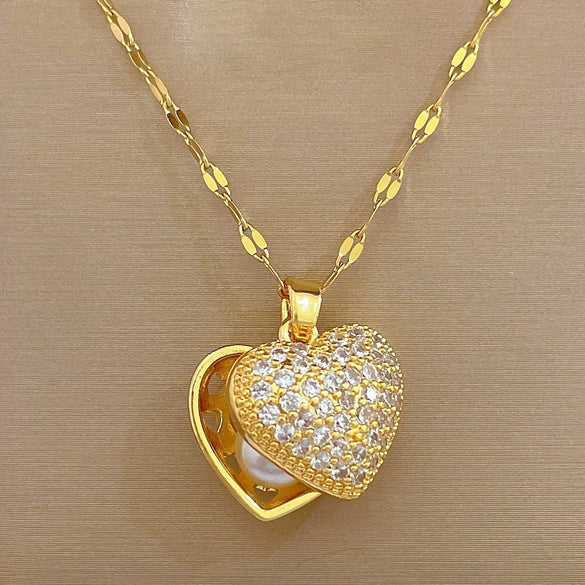Wholesale Necklace Stainless Steel Copper Heart Geometric Style