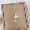 Wholesale Necklace Stainless Steel Copper Hollow Shell Butterfly Geometric Cartoon Natural Light Luxury Elegant Gorgeous Unisex