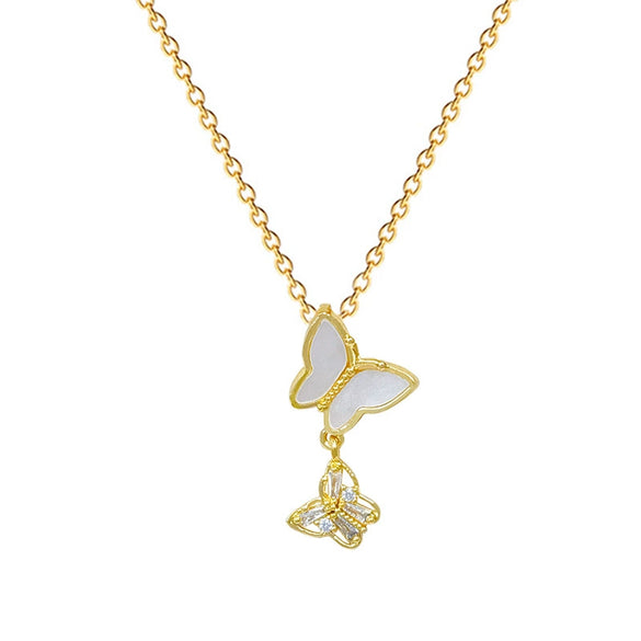 Wholesale Necklace Stainless Steel Copper Hollow Shell Butterfly Geometric Cartoon Natural Light Luxury Elegant Gorgeous Unisex