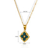 Wholesale Necklace Stainless Steel Cross Chain With Peacock Fritillary Clover Pendant Electroplated