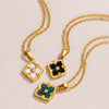 Wholesale Necklace Stainless Steel Cross Chain With Peacock Fritillary Clover Pendant Electroplated