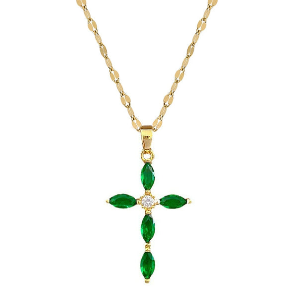 Wholesale Necklace Stainless Steel Cross Geometric Female Light Luxury Temperament