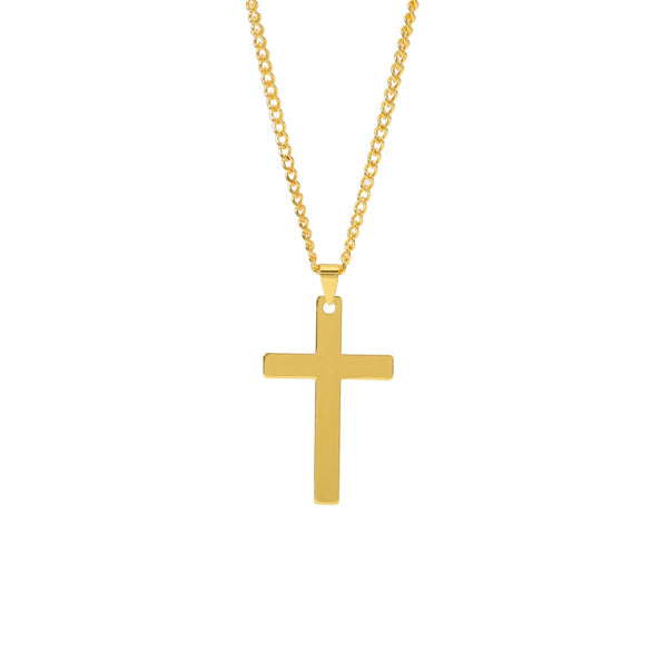 Wholesale Necklace Stainless Steel Cross Hip Hop Fashion Electroplating Ochain Unisex