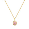 Wholesale Necklace Stainless Steel Eggshaped Animal Zodiac Cartoon Retro Pink Full Diamond Light Luxury Elegant Gorgeous Unisex Allmatch Clavicle Chain