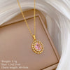 Wholesale Necklace Stainless Steel Eggshaped Animal Zodiac Cartoon Retro Pink Full Diamond Light Luxury Elegant Gorgeous Unisex Allmatch Clavicle Chain