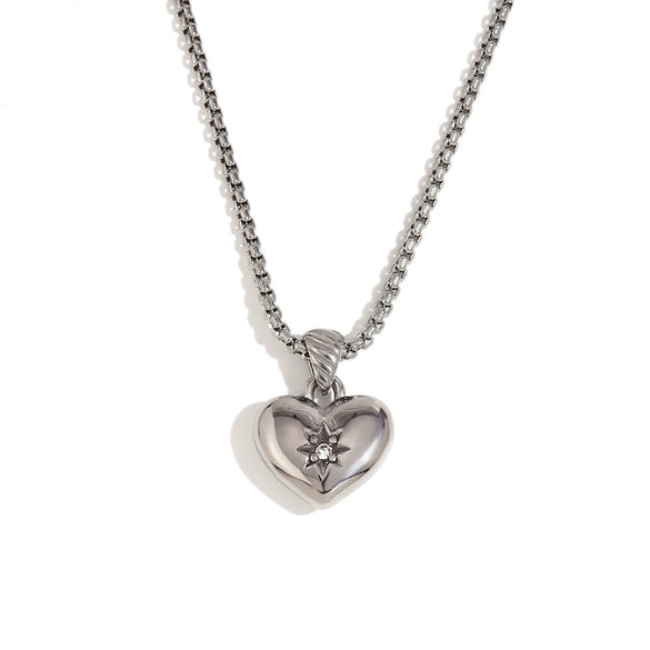 Wholesale Necklace Stainless Steel Electroplated Gold Horn Pattern Heartshaped For Women